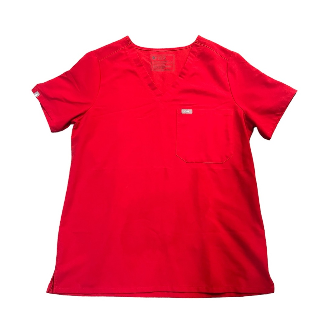 FIGS Red Technical Scrub Top Size Medium PO 1785
